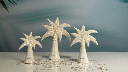 Deko Palme Guano LED weiß-creme