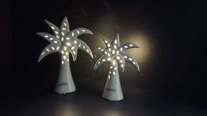 Deko Palme Guano LED weiß-creme