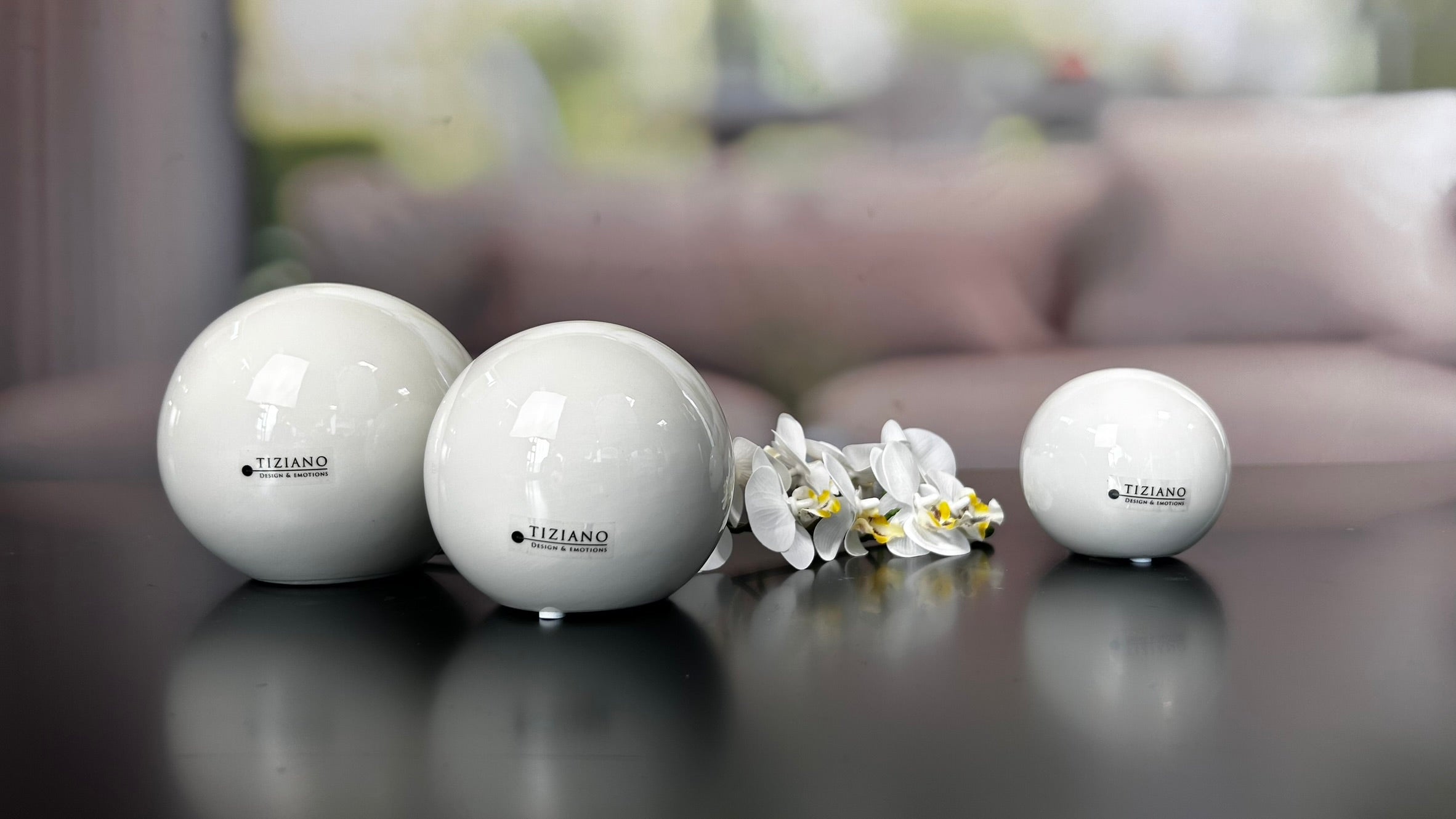 Deko Kugel Sfera creme-weiß