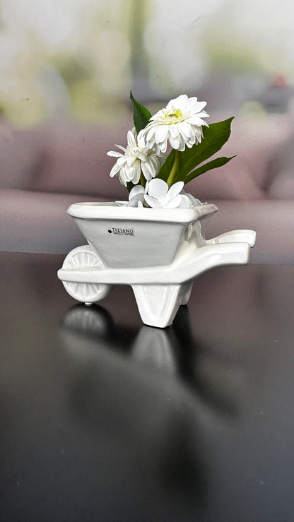 Schubkarre Deruta creme-weiß