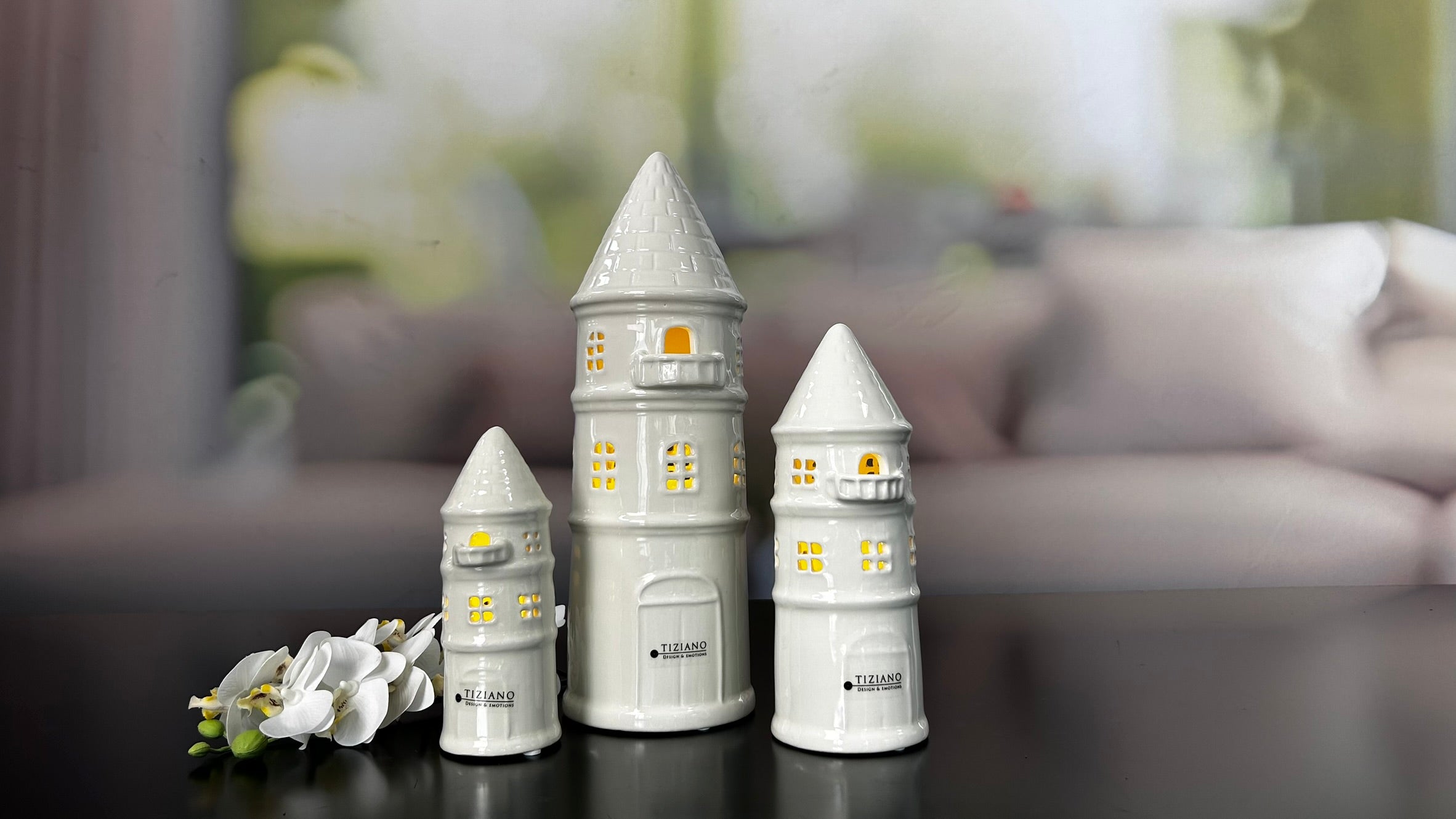 Turm Rapunzel LED creme-weiß