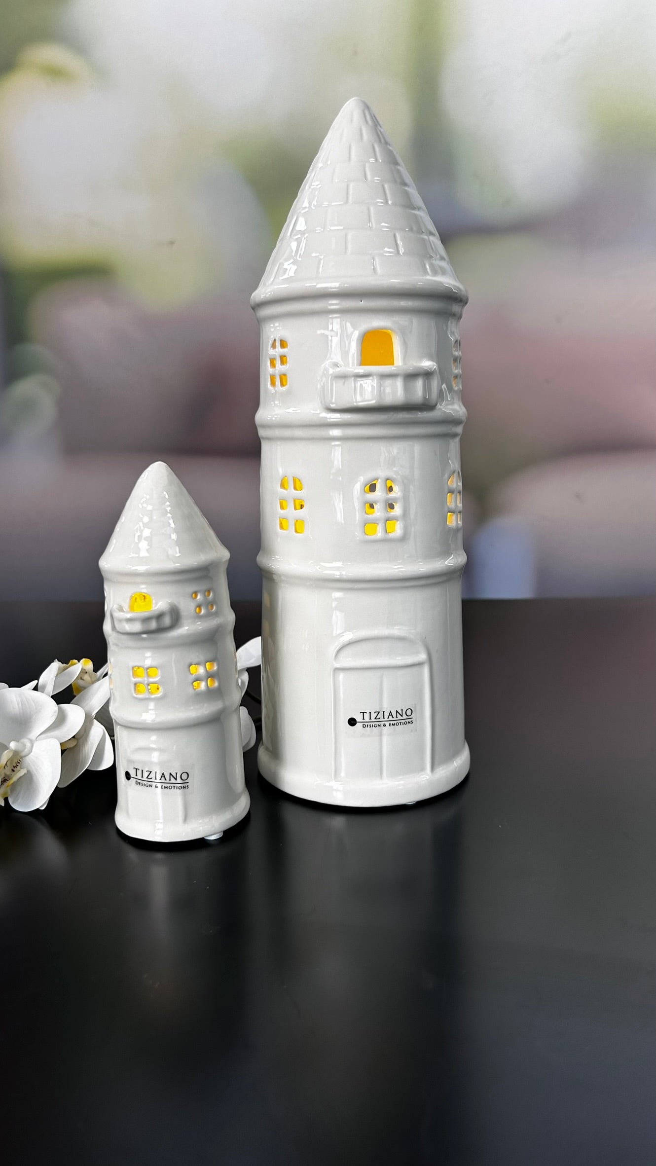 Turm Rapunzel LED creme-weiß