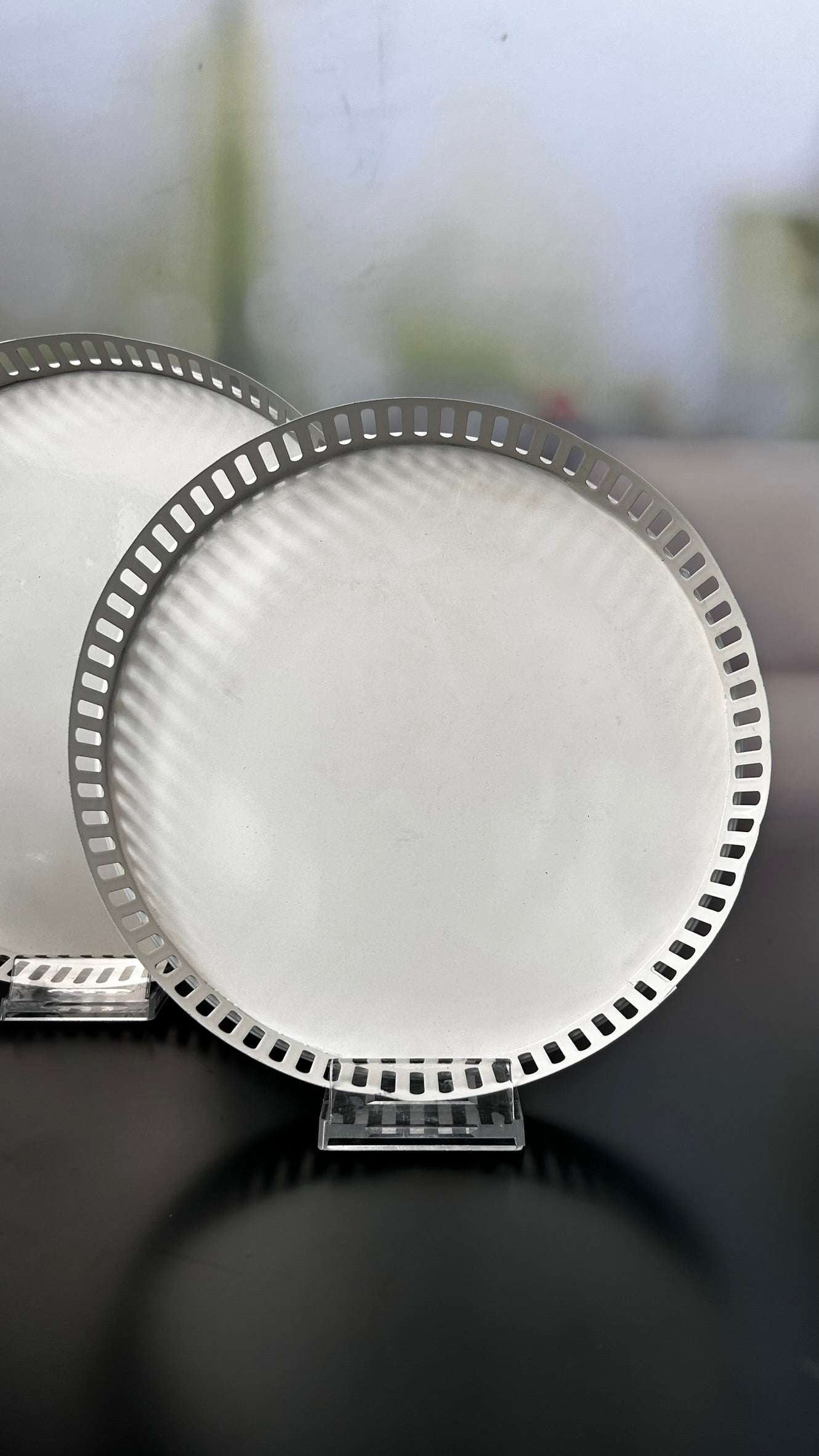 2er Set Metallschale Canneto creme 20+25cm