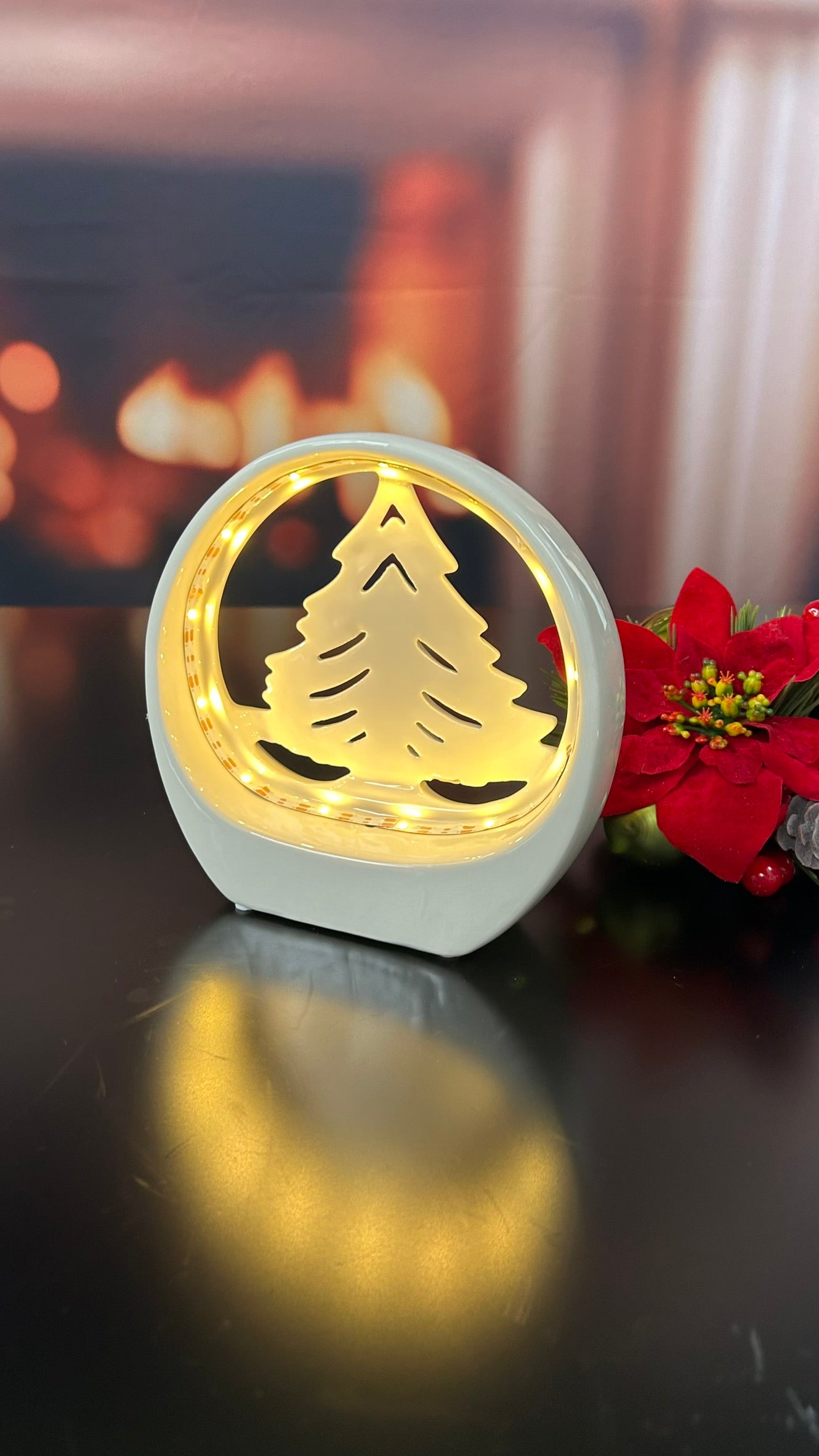 Dekobaum Joya im Ring LED creme-weiß