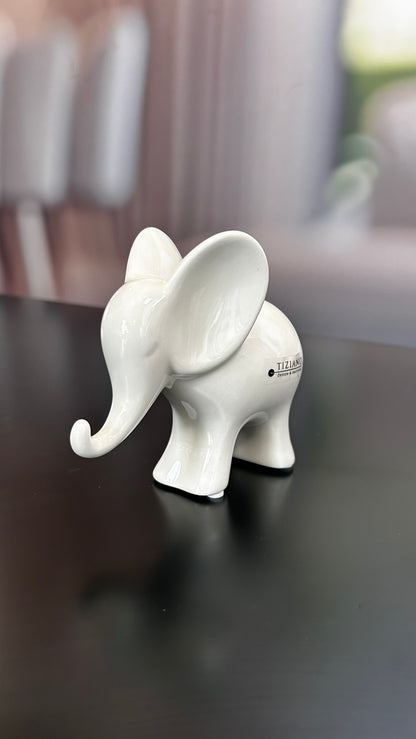 Deko Elefant Leon stehend weiß-creme