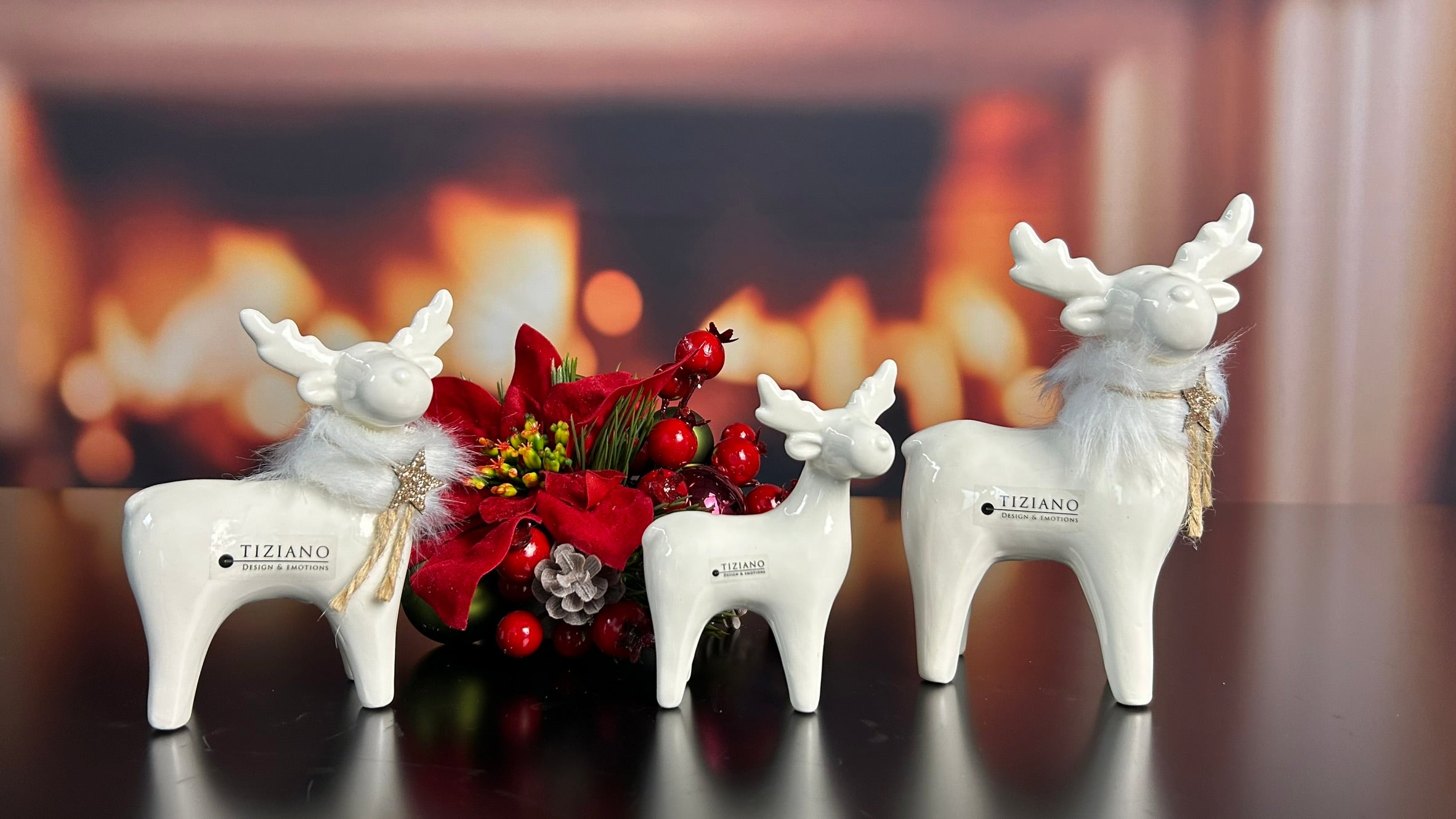 Deko Rentier Lars stehend creme-weiß