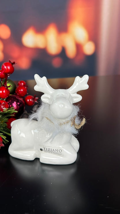 Deko Rentier Lars sitzend creme-weiß