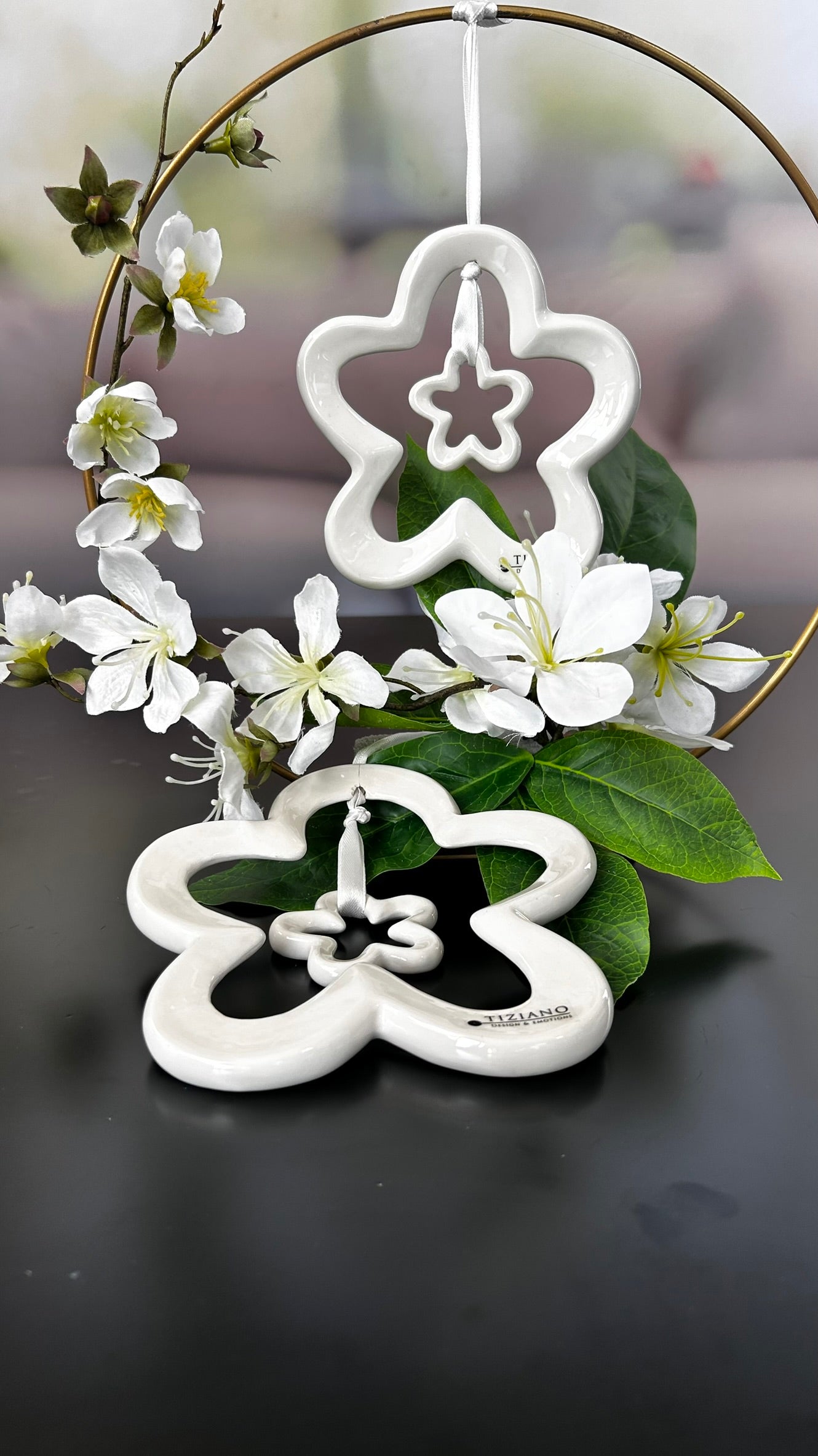 Doppelhänger Blume Alisa creme-weiß