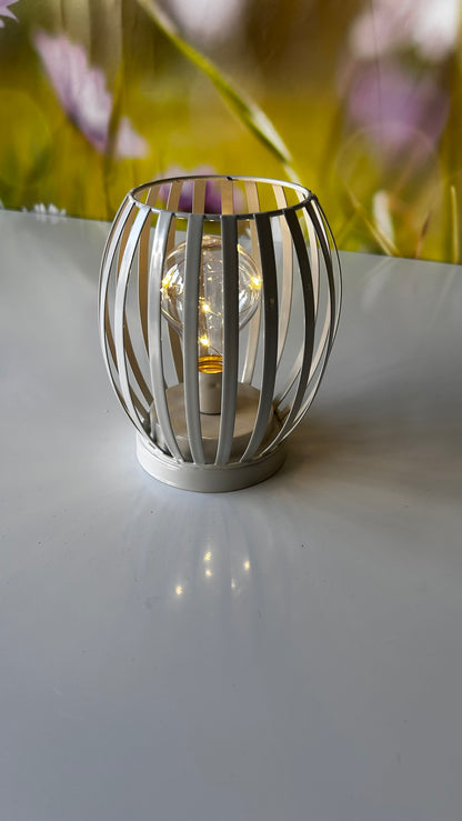 Lampe Glitter LED creme-weiß