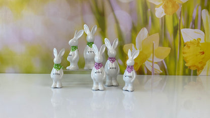 Deko Hase Gabrio creme-weiß mit Halstuch farbig