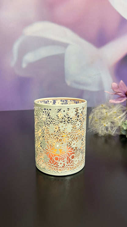 Metalllicht Fiori creme-weiß