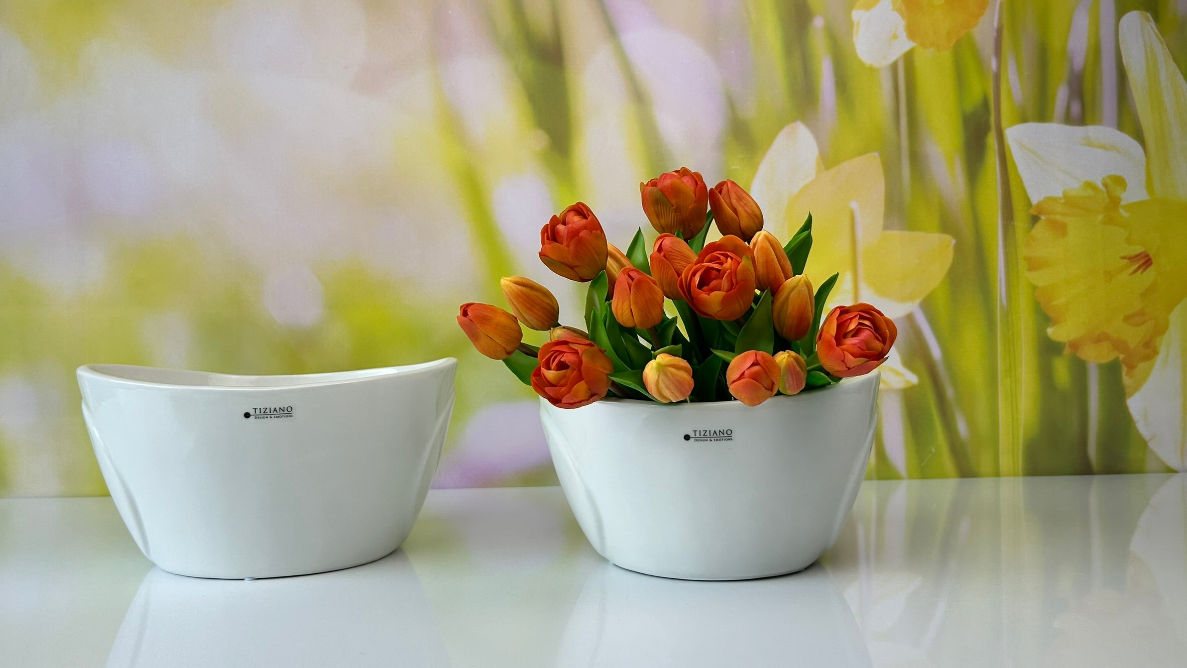 Kübel Florata creme-weiß