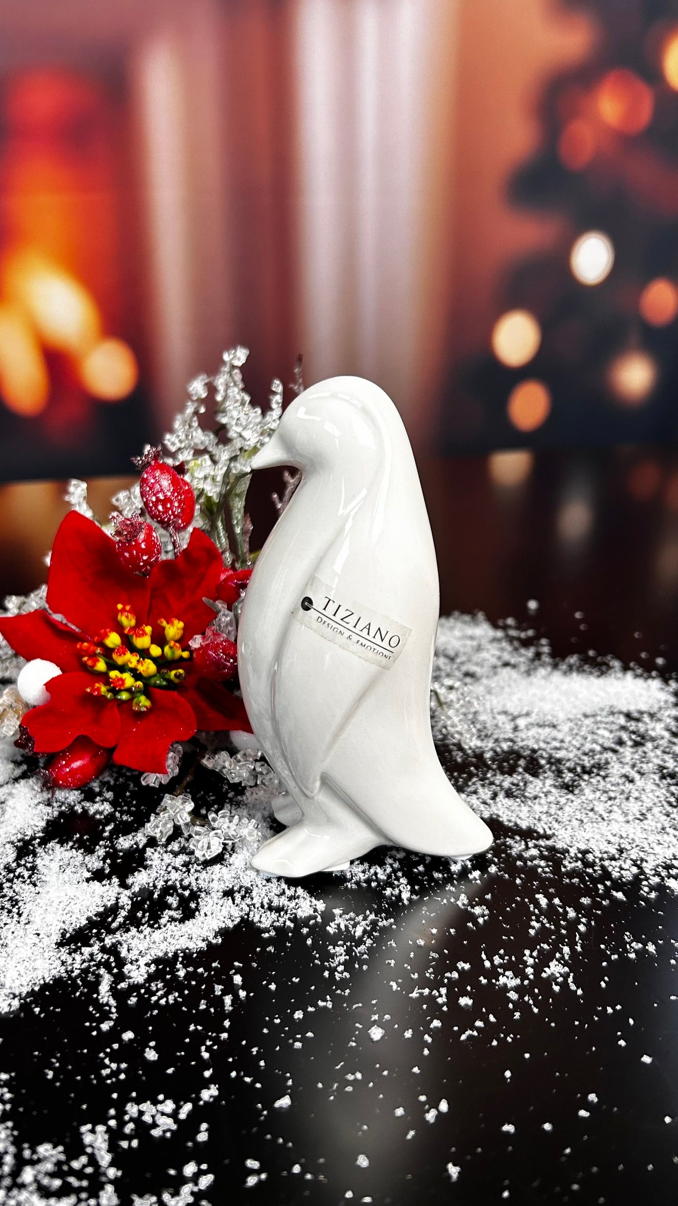 Deko Pinguin Tizio drei Varianten creme-weiß