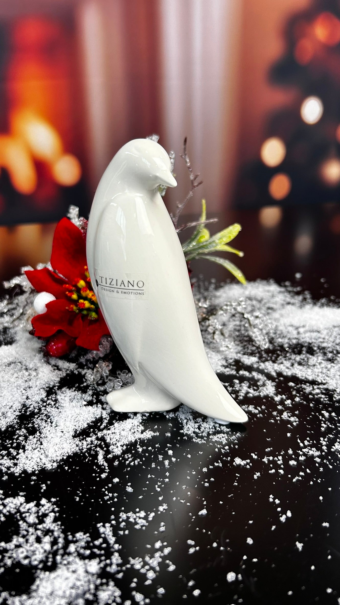 Deko Pinguin Tizio drei Varianten creme-weiß