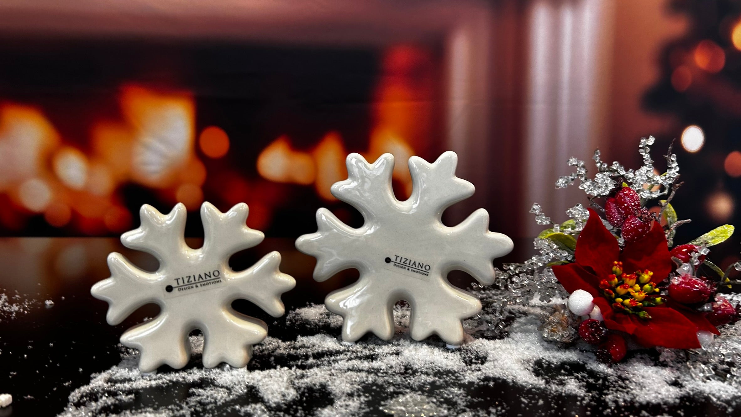 Deko Schneeflocke Fiocco weiß-creme