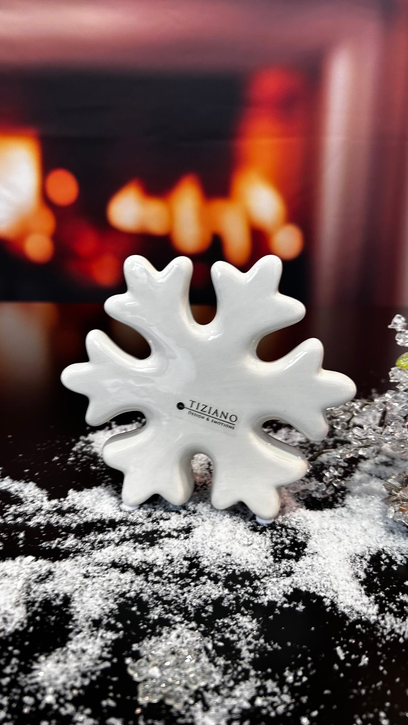 Deko Schneeflocke Fiocco weiß-creme