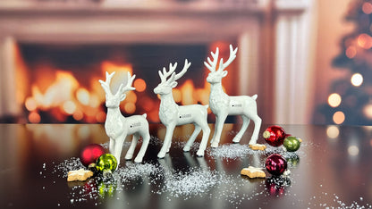 Deko Hirsch Robin stehend creme