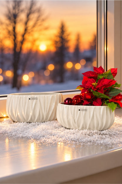 Jardiniere Siena creme-weiß