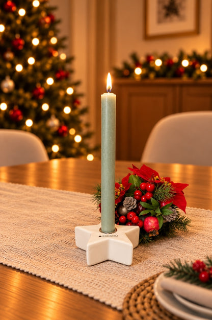 Kerzenhalter Silandro liegend 11cm creme-weiß