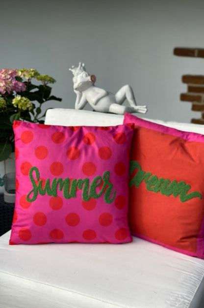 Deko Samtkissen beflockt 45cm  mit Botschaft Dream