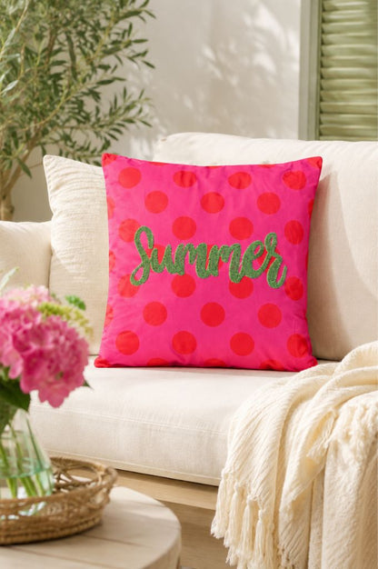 Deko Samtkissen beflockt 45cm mit Botschaft Summer