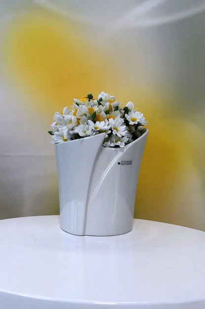 Kübel Mali creme-weiß