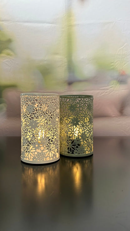 Tischlicht Metall Fiori LED creme oder grün