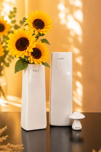 Vase Lago creme-weiß