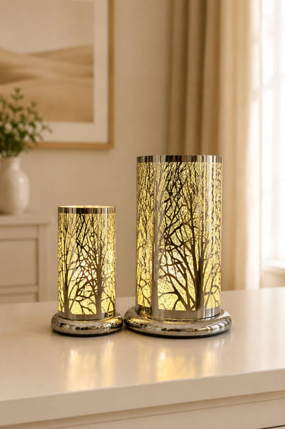 Touch Lampe Baum silber