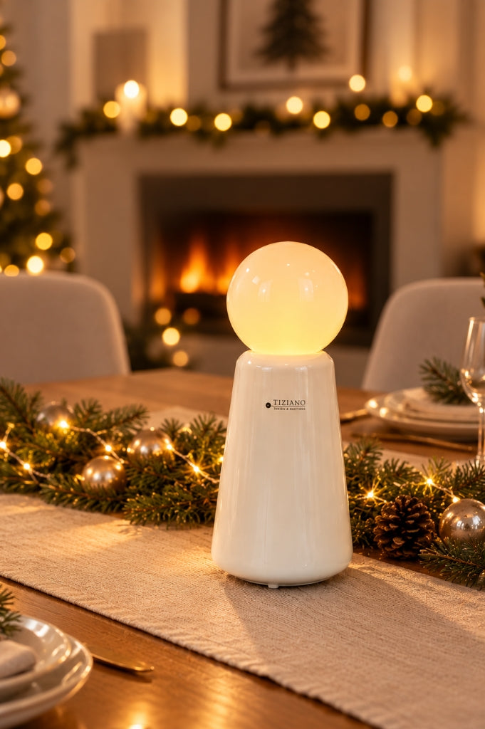 Lampe Luminara mit LED Birne creme-weiß