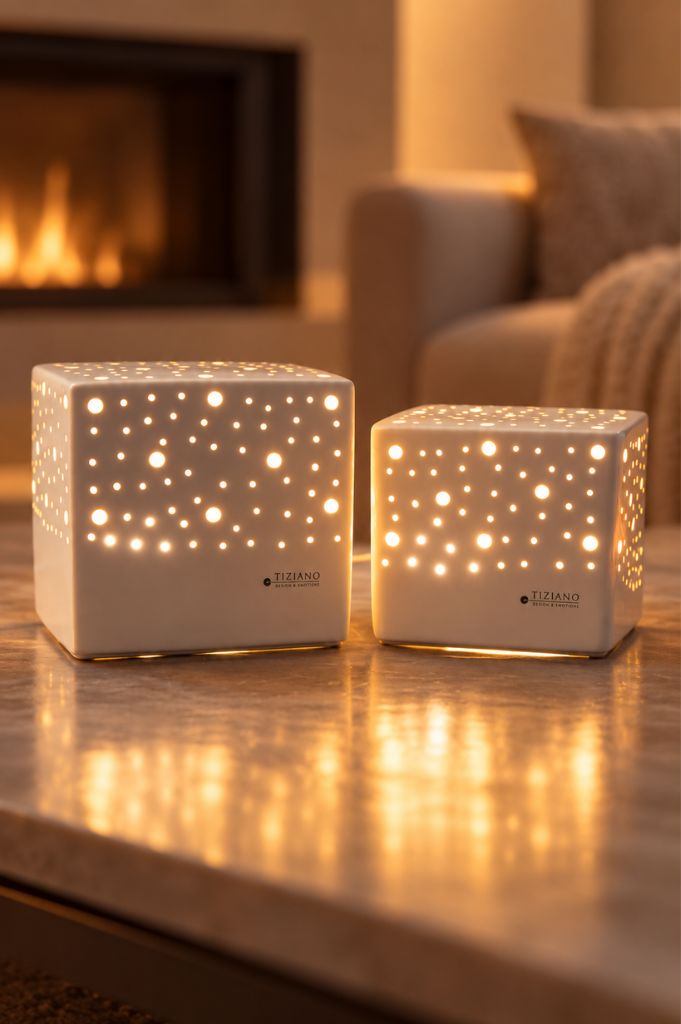 Lampe Padova eckig weiß-creme Neue Größen