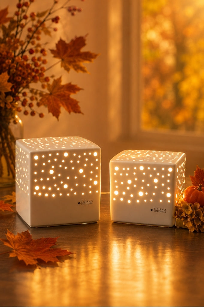 Lampe Padova eckig weiß-creme Neue Größen