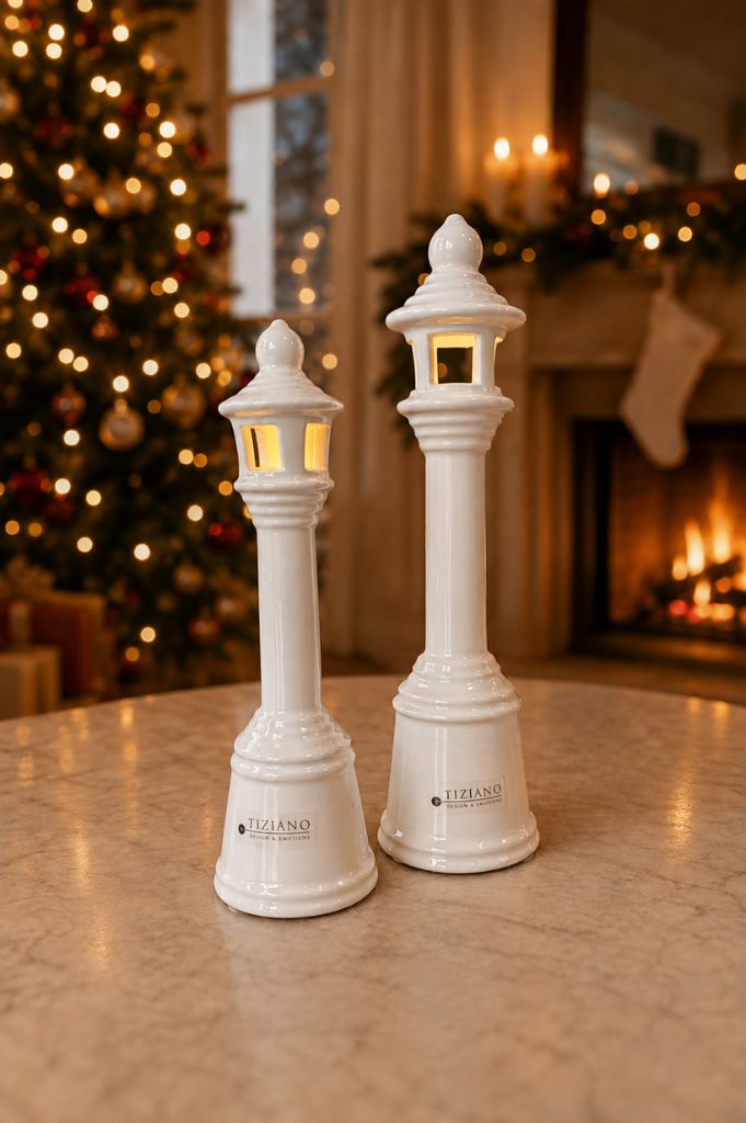 Deko Laterne Bianco LED creme-weiß