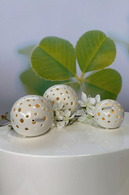 3er Set Lichtkugel Padova creme-weiß