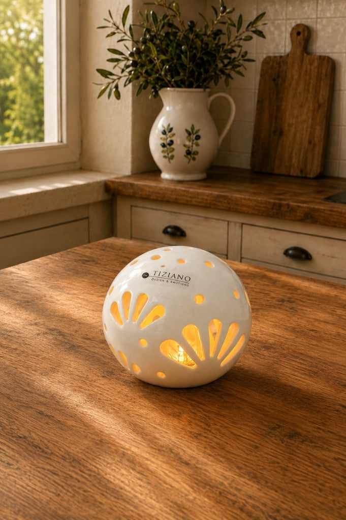 Lichtkugel Volano LED creme-weiß