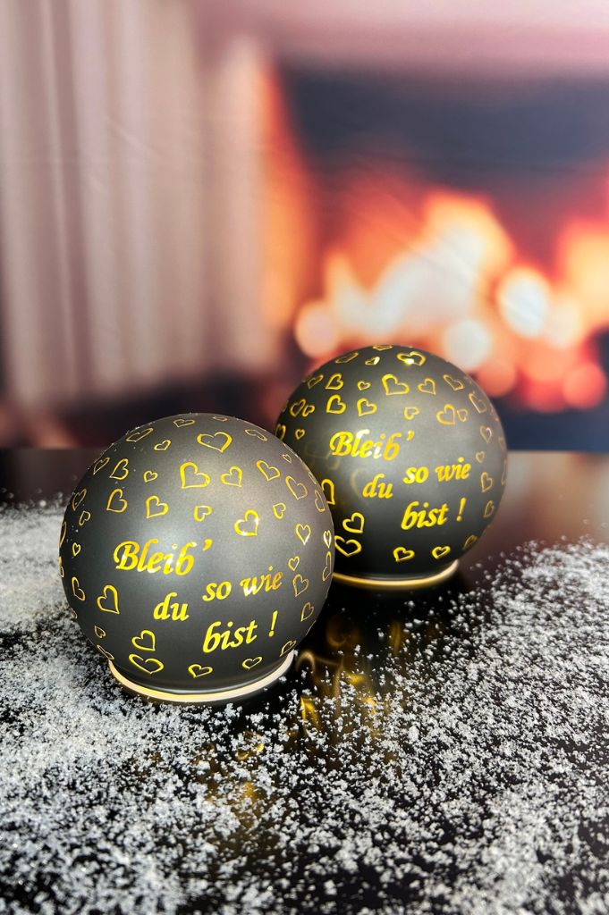 Lichtkugel Aurora "Bleib so wie du bist" 10cm anthrazit