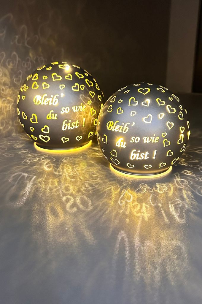 Lichtkugel Aurora "Bleib so wie Du bist" anthrazit