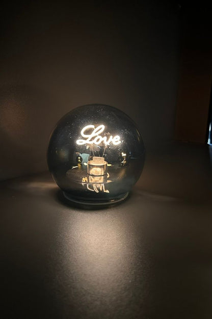 3er Set Lichtkugeln LED 12cm mit Schrift