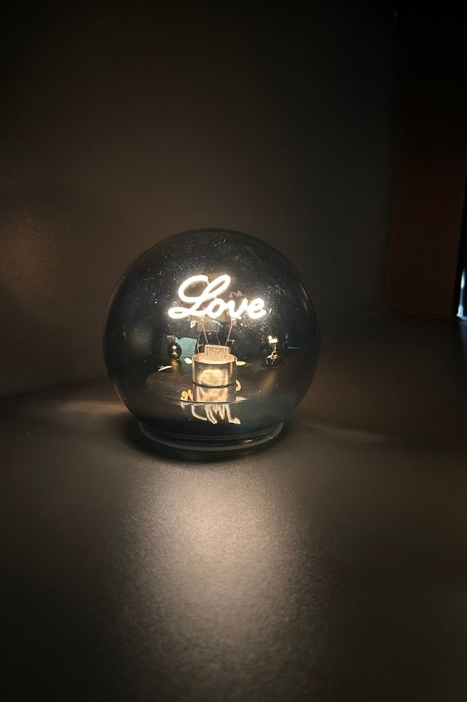 3er Set Lichtkugeln LED 12cm mit Schrift