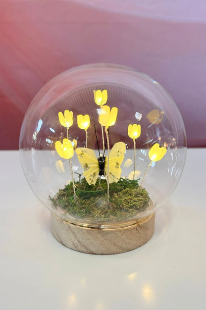 Deko Lichtkugel LED mit Schmetterling+Blumen
