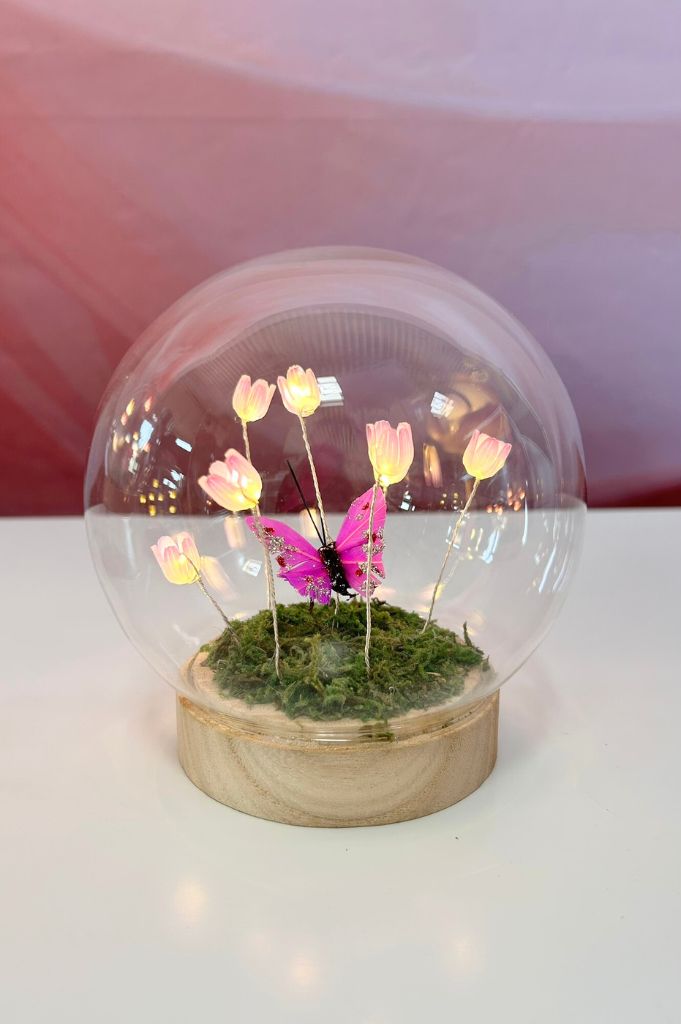 Deko Lichtkugel LED mit Schmetterling+Blumen