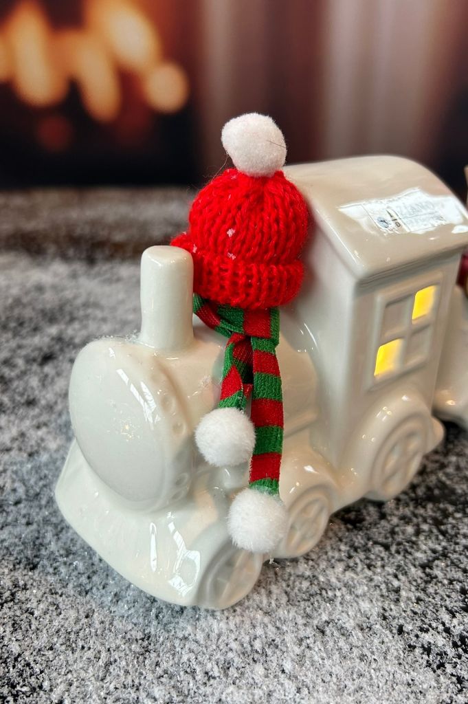 Dekoset Zug Lukas LED 2-teilig mit Lebkuchenmännchen