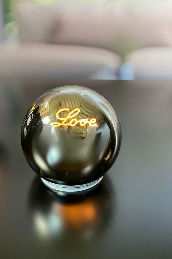 3er Set Lichtkugeln LED 12cm mit Schrift
