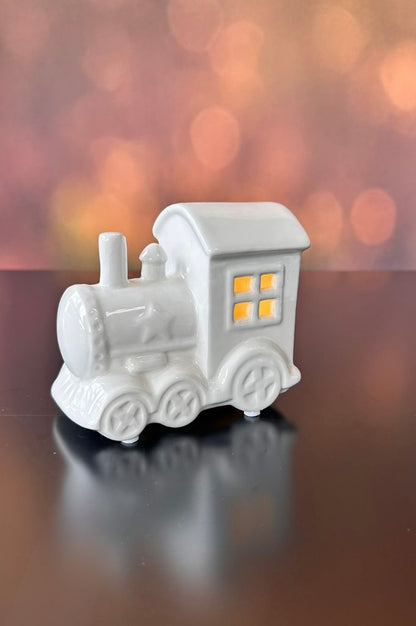 Deko Zug Lukas mit Waggons 4fach creme-weiß