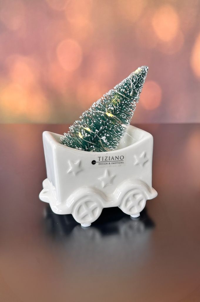 Deko Zug Lukas mit Waggons 4fach creme-weiß