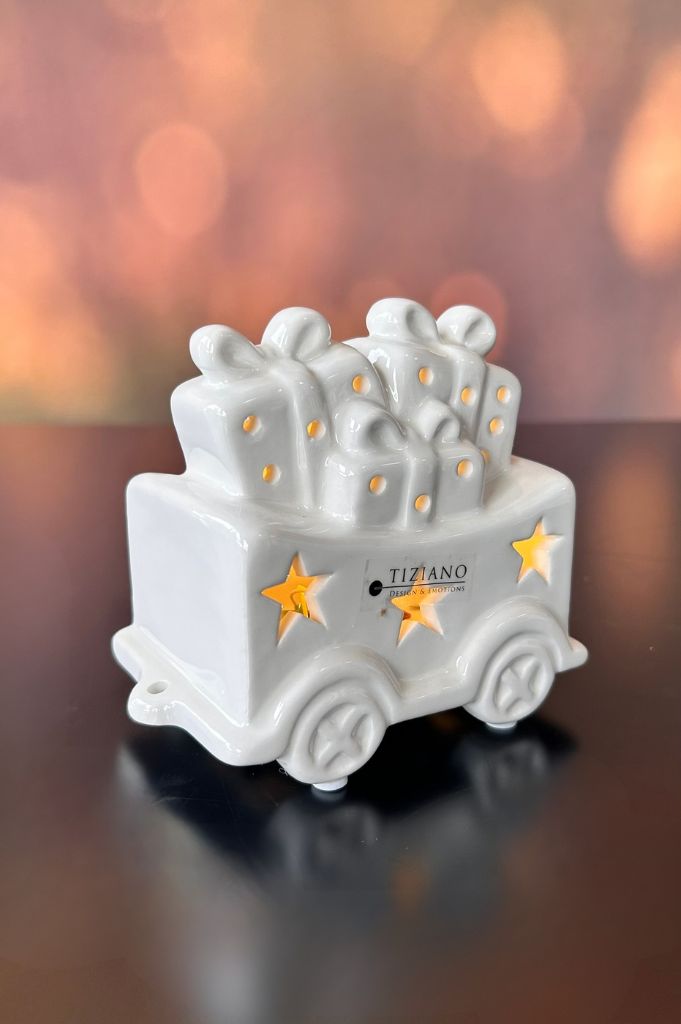 Deko Zug Lukas mit Waggons 4fach creme-weiß