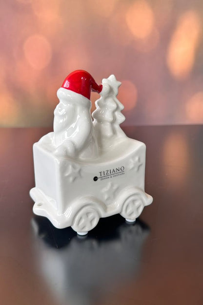 Deko Zug Lukas mit Waggons 4fach creme-weiß