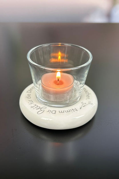 Dekolicht Lumina 10cm mit Schrift Nimm Dir Zeit...+Visco