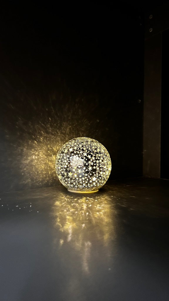 Deko Glaskugel Lumina LED Sterne silber