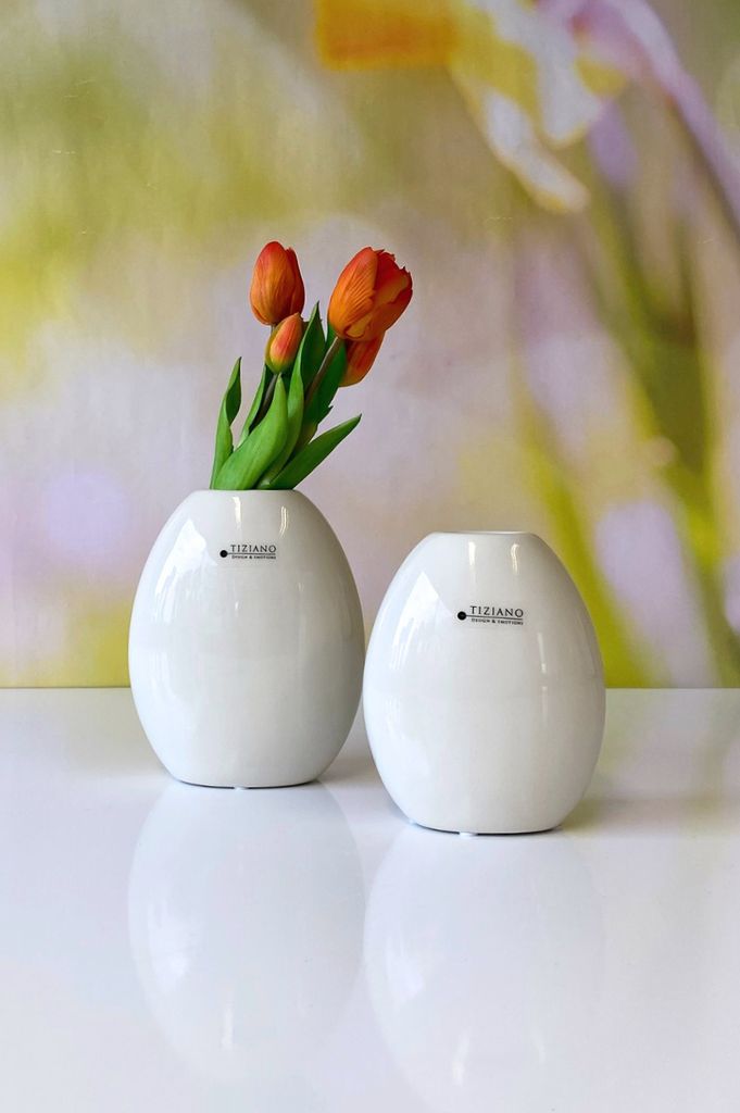 Vase Lunetta creme-weiß